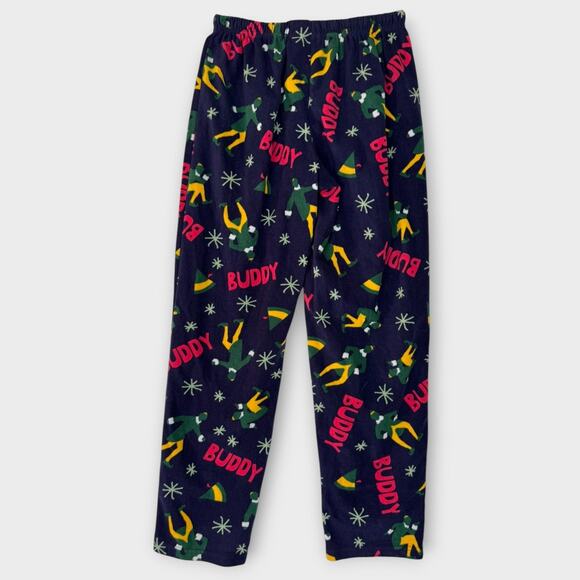 Buddy the Elf Unisex Medium Fleece Navy Blue Pajama Lounge Pants - Picture 6 of 7